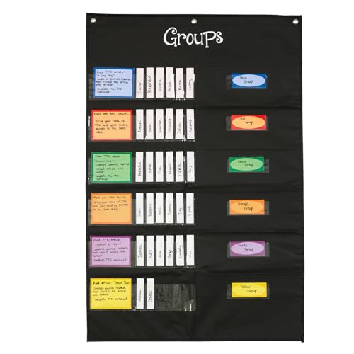 Really Good Stuff Small Group Management Pocket Chart with Folder Pockets - 26.75" x 40.75" - 1 Set - Image 1