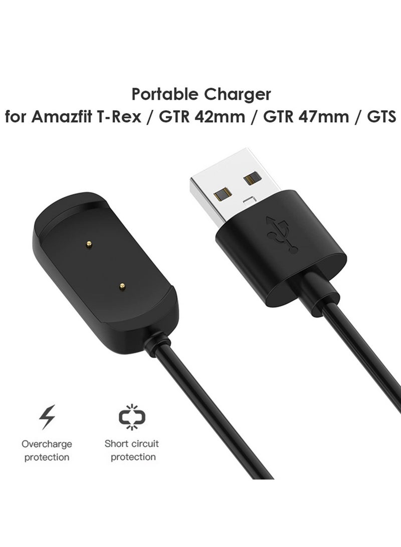 1PCS USB Charging Cable For Amazfit T-Rex GTS GTR 47mm GTR 42mm Smart Watch USB Charger Cradle Fast Charging Power Cable 100cm  - Image 4