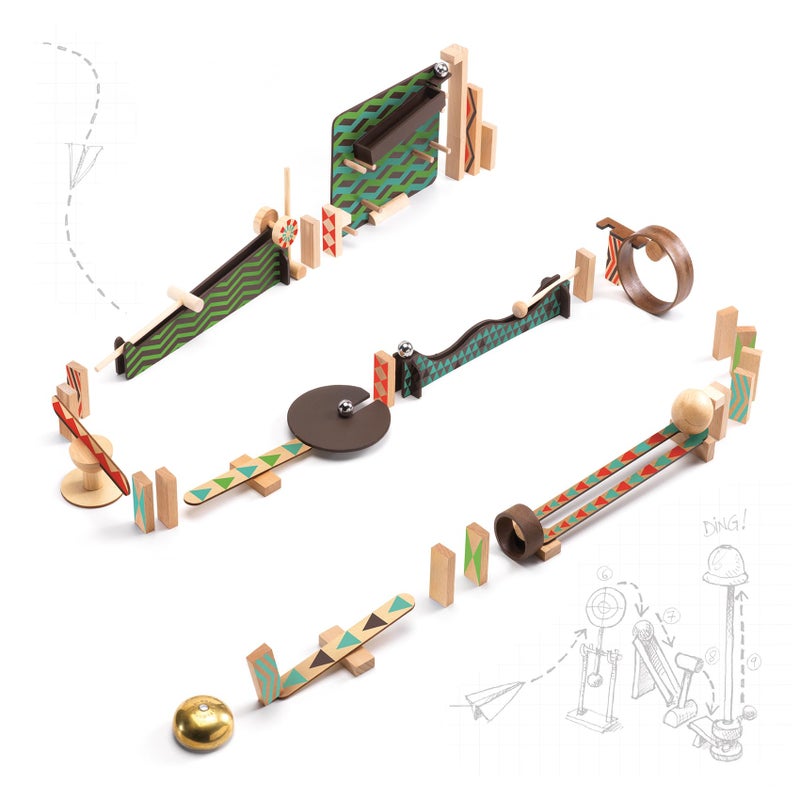 DJECO Zig Go Big Boum Wall Construction Set 48pcs Chain Reaction Game for Kids Fun Creative Activity for Friends Family Educational Toys for Children 8 Years Girls Boys - Image 2