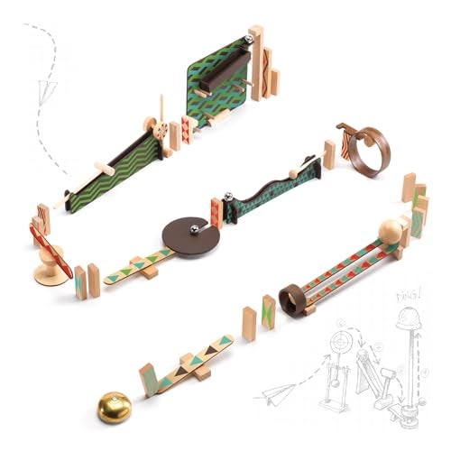 DJECO Zig Go Big Boum Wall Construction Set 48pcs Chain Reaction Game for Kids Fun Creative Activity for Friends Family Educational Toys for Children 8 Years Girls Boys - Image 1