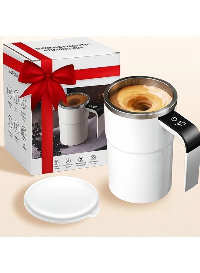 فنجان قهوة أبيض ذاتي التحريك بشاشة عرض درجة الحرارة وقابل للشحن عبر USB - Image 1