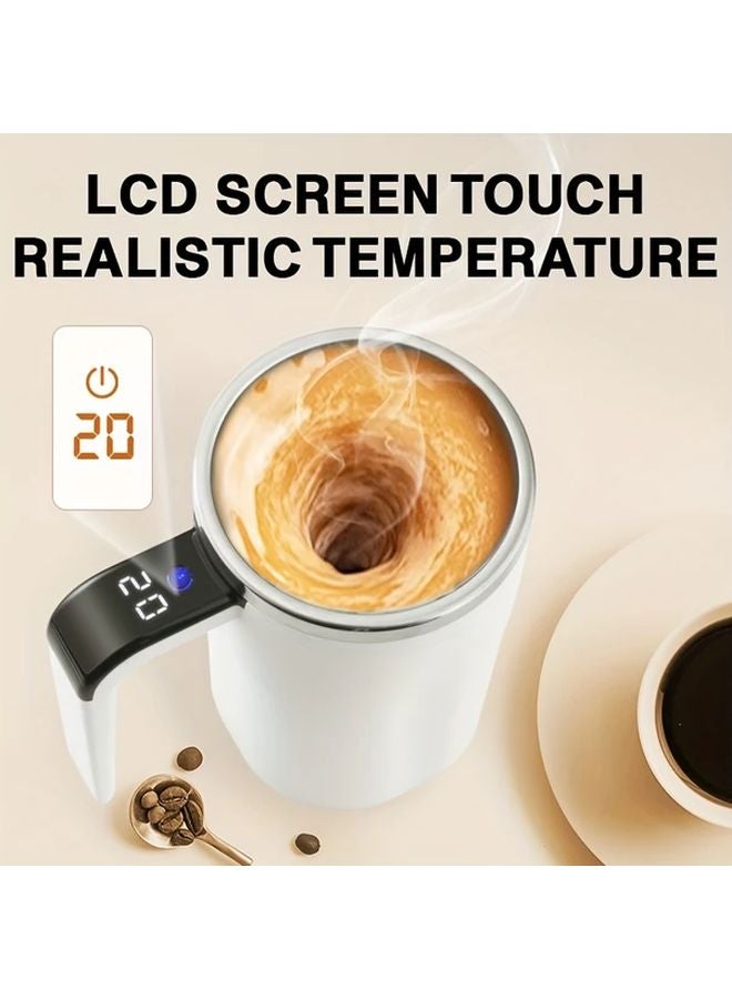 فنجان قهوة أبيض ذاتي التحريك بشاشة عرض درجة الحرارة وقابل للشحن عبر USB - Image 2