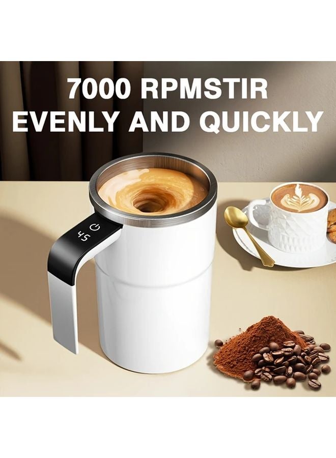 فنجان قهوة أبيض ذاتي التحريك بشاشة عرض درجة الحرارة وقابل للشحن عبر USB - Image 3