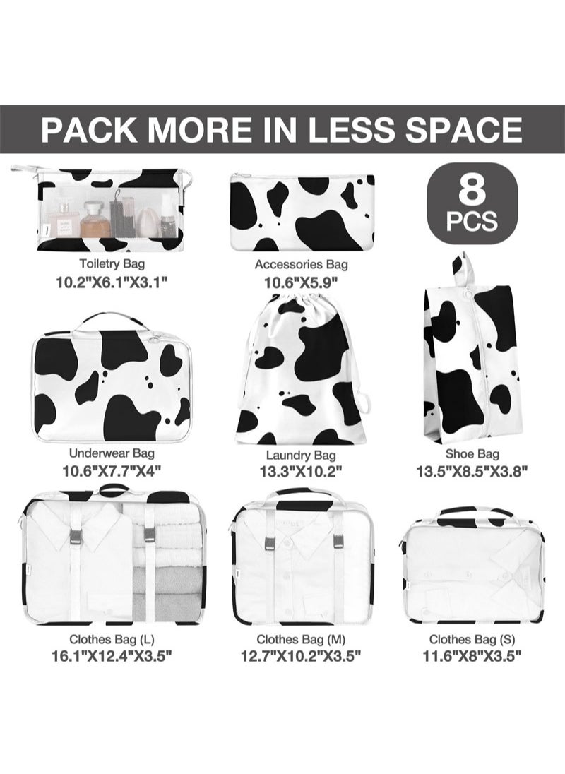 Generic 8-piece travel organizer luggage set suitable for digital toiletries and cosmetics storage bags, suitable for clothes, shoes, suitcases and travel bags  - Image 2