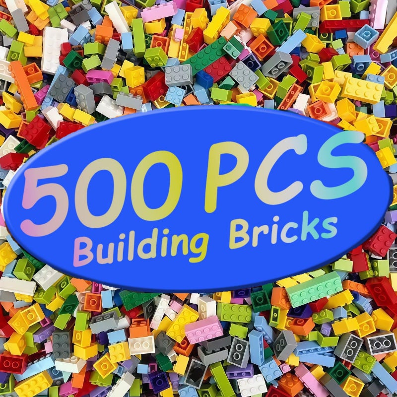 RWDTER 500 Pieces Building Blocks bulk Compatible With LEGO And All Brands 12 Sizes And A Variety Of Colors To Mix And Match Suitable For Christmas Halloween And Birthday Gifts For Boys And Girls Aged 6 - Image 3