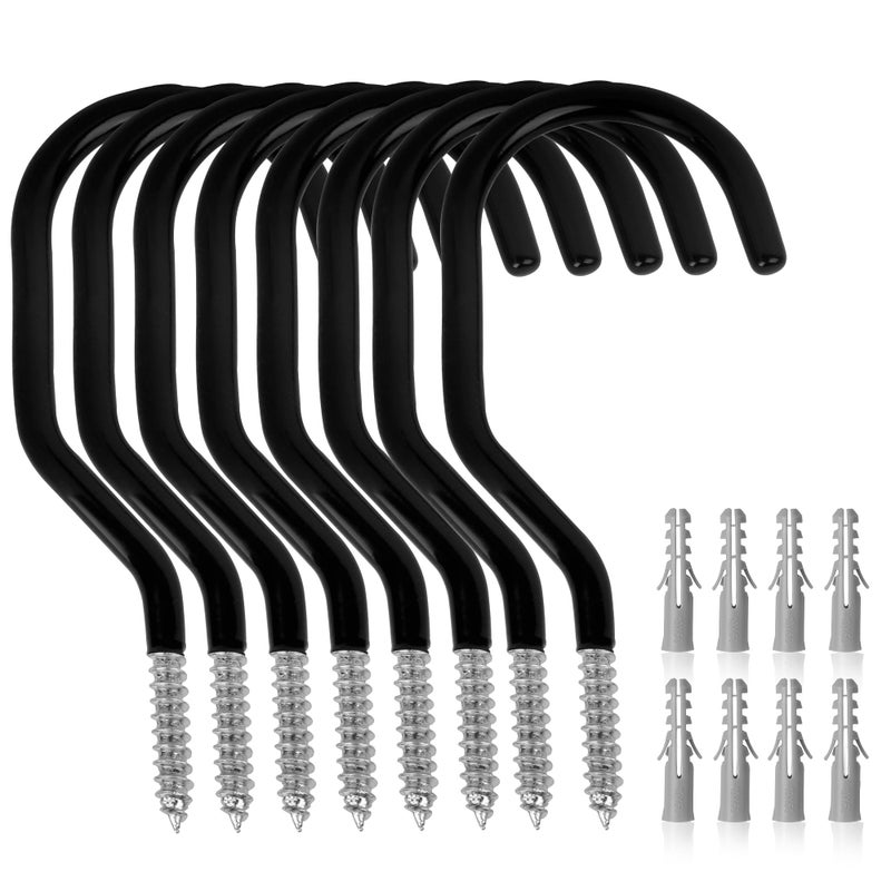 GURADESIGN 8-Pack Heavy Duty Bike Hook, Loading Capacity 100 LBS, 6 inch, Bike Hooks for Garage Wall and Garage Ceiling - Image 1