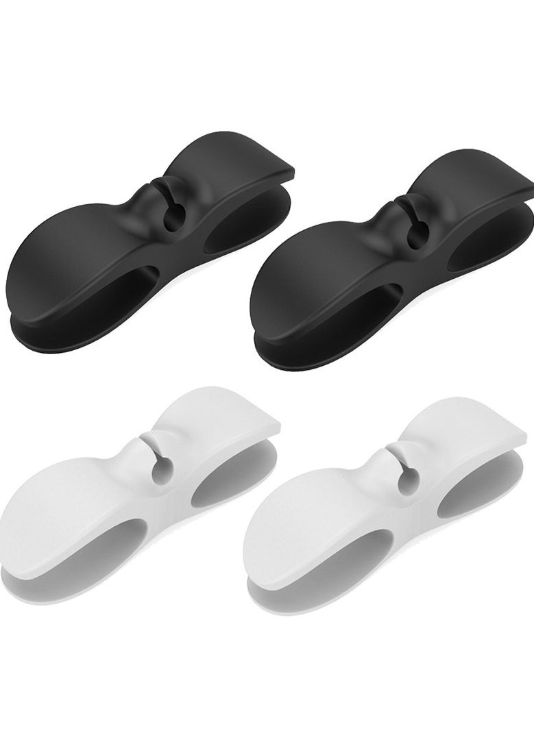 Generic 4pcs Cord Organizer for Kitchen Appliances, Adhesive Cord Holder, Cord Wrapper, Cord Winder for Appliances Stick on Mixer, Blender, Coffee Maker, Pressure Cooker and Air Fryer (2pcs white/2pcs black)  - Image 1