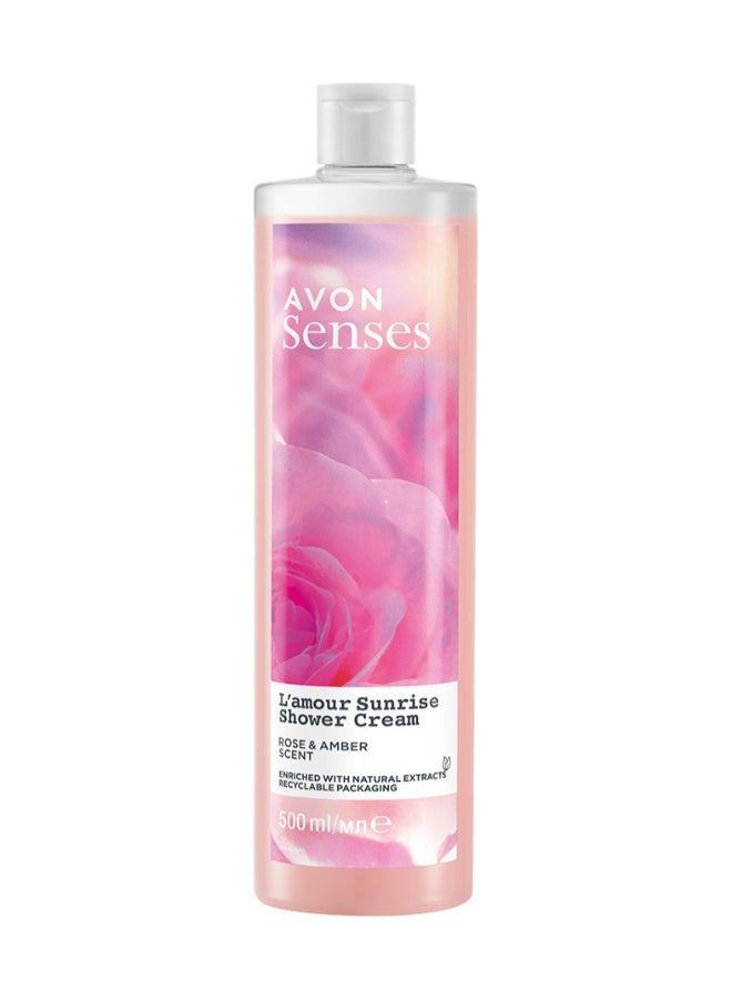AVON Senses L'Amour Sunrise Shower Cream: Rose And Amber - 500Ml 500ml - Image 1
