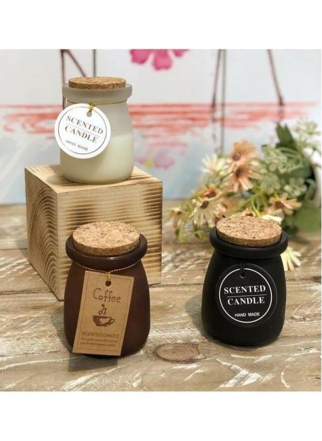 FALMER - 3 Pieces Of Scented Candles With Different Scents In A Glass Jar With A Wooden Lid To Perfume The House And Add A Calm Romantic Atmosphere - Image 1
