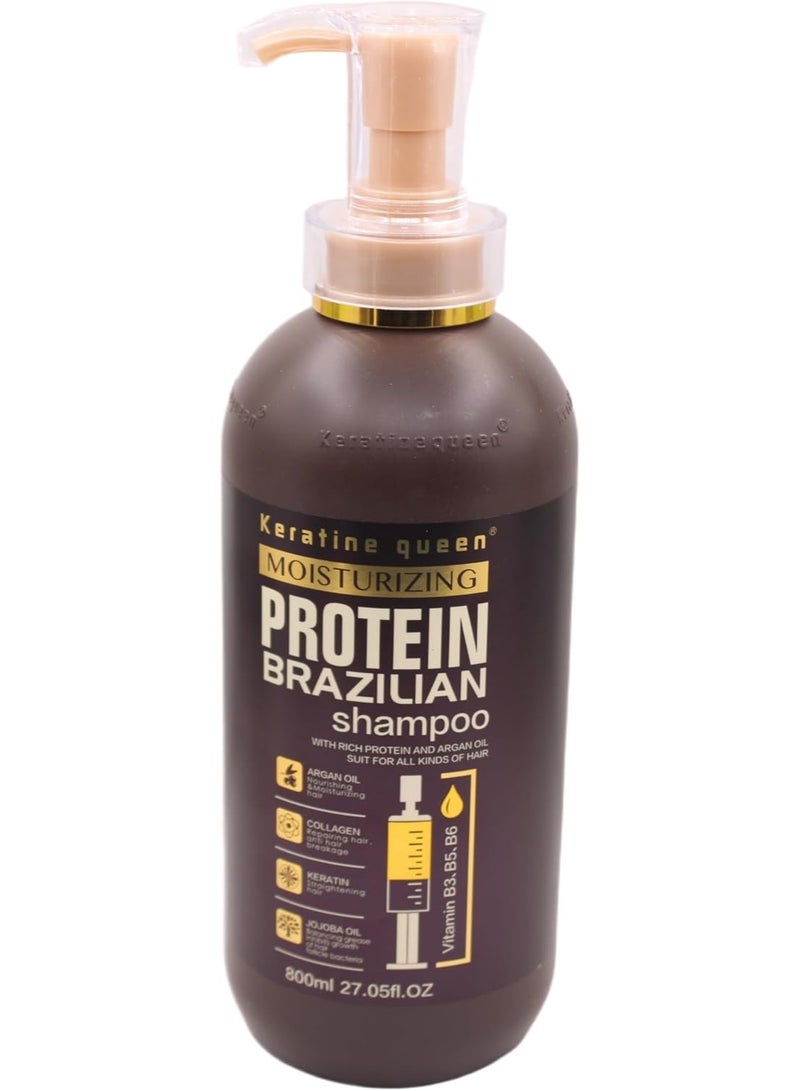 Keratine Queen Brazilian Protein Shampoo, Moisturising with Argan Oil, 800ml, Silicon and Paraben Free Keratine Queen Brazilian Protein Shampoo, Moisturising with Argan Oil, 800ml, Silicon and Paraben Free - Image 2