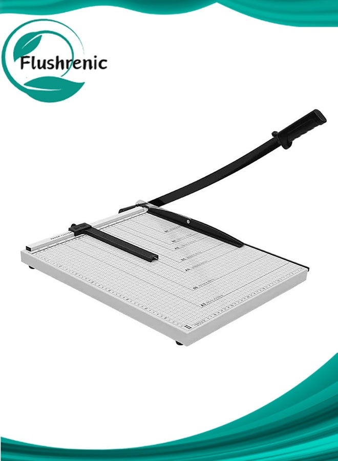 Flushrenic Paper Cutter Professional Large Paper Heavy Duty Trimmer,With pressure strip，Steel Base 12-Sheet Capacity for Cardstock & Photos, Safety Lock & Self-Sharpening Blade for Office, School, Craft Studio - Image 1