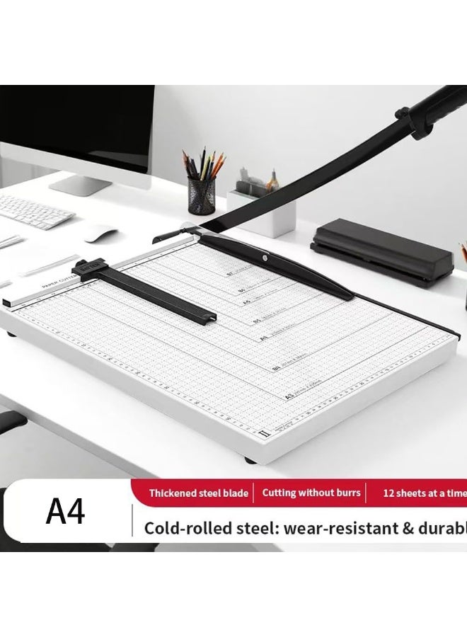 Flushrenic Paper Cutter Professional Large Paper Heavy Duty Trimmer,With pressure strip，Steel Base 12-Sheet Capacity for Cardstock & Photos, Safety Lock & Self-Sharpening Blade for Office, School, Craft Studio - Image 5