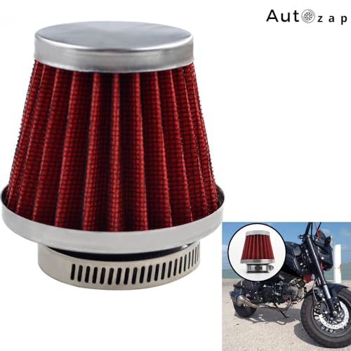 Autozap Motorcycle Air Filter 42mm,48mm High Power Air Cleaner Clamp on Air filter for Universal Bike (Red) - Image 2