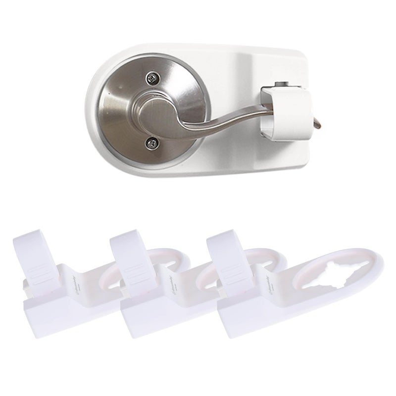 Dreambaby Lever Door Child Safety Lock - Fits Most Lever Handles- Baby Proof Doorknob Guard -White - 3 Pack - Image 1