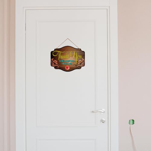PNF Poster And Frames Thank you for shopping with us Wall art & Door Hanging Frame For Kitchen, Dining, restaurants Decor | Walland home Decor for Living Room | Room Decor Wall Decor Items For Bedroom | decoration (Wooden, 11x9 Inch,brown)-60-5 - Image 3