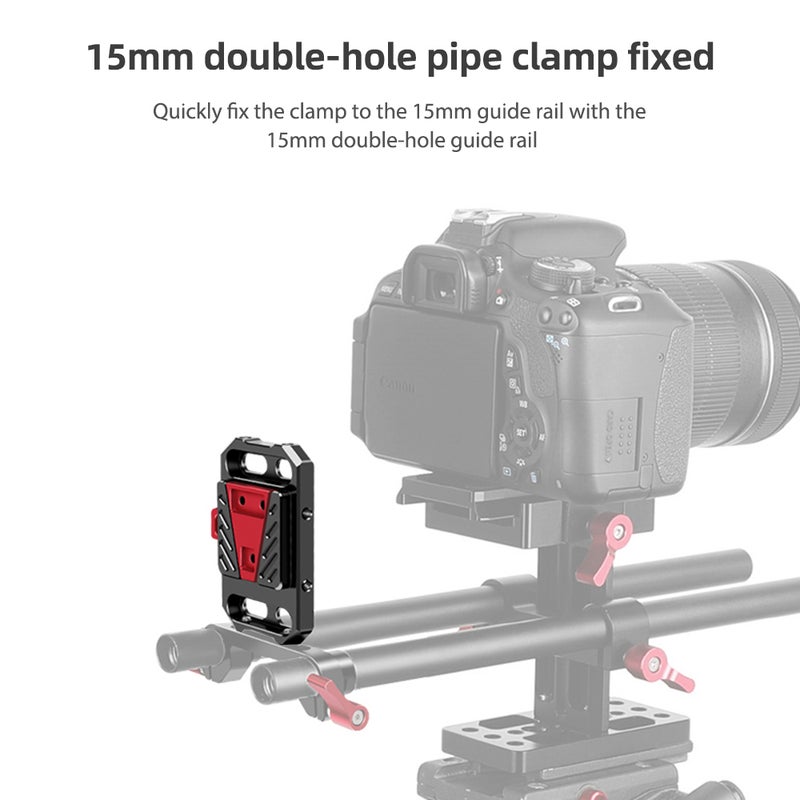 Mini V Mount Battery Plate V Lock Battery Adapter Plate Aluminum Alloy with 1/4 Inch 3/8 Inch M4 Screw Hole - Image 2