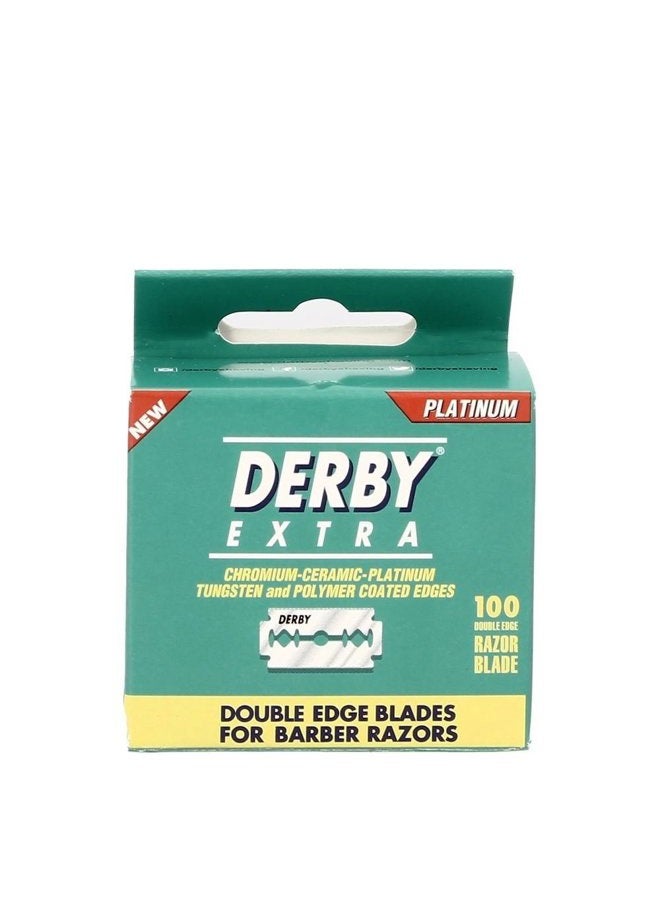 Derby 100 Extra Double Edge Safety Razor Blades, New Package - Image 1