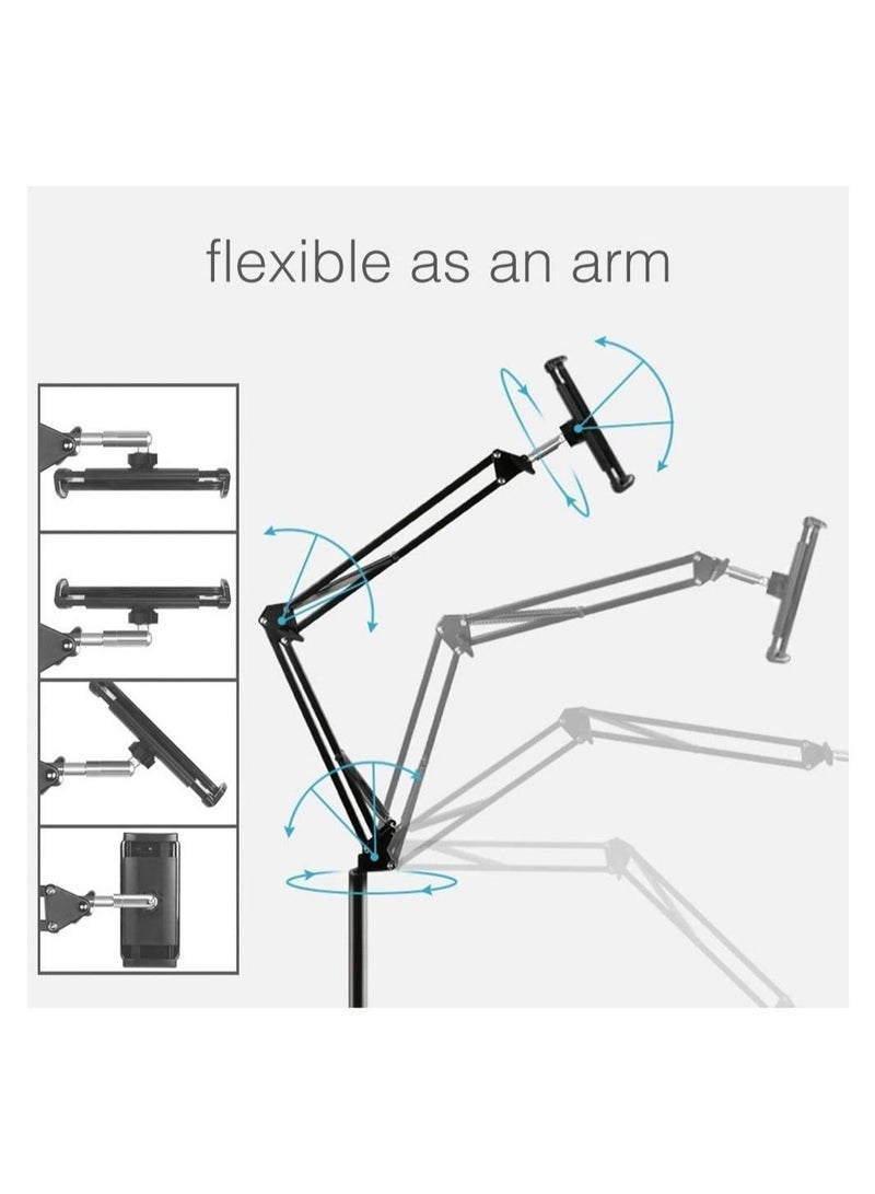 Universal Floor Adjustable and Foldable Tablet Stand Holder with 360 Degree Rotation for Phone and Tablet - Image 3