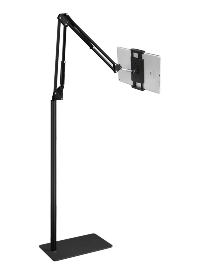 Universal Floor Adjustable and Foldable Tablet Stand Holder with 360 Degree Rotation for Phone and Tablet - Image 1