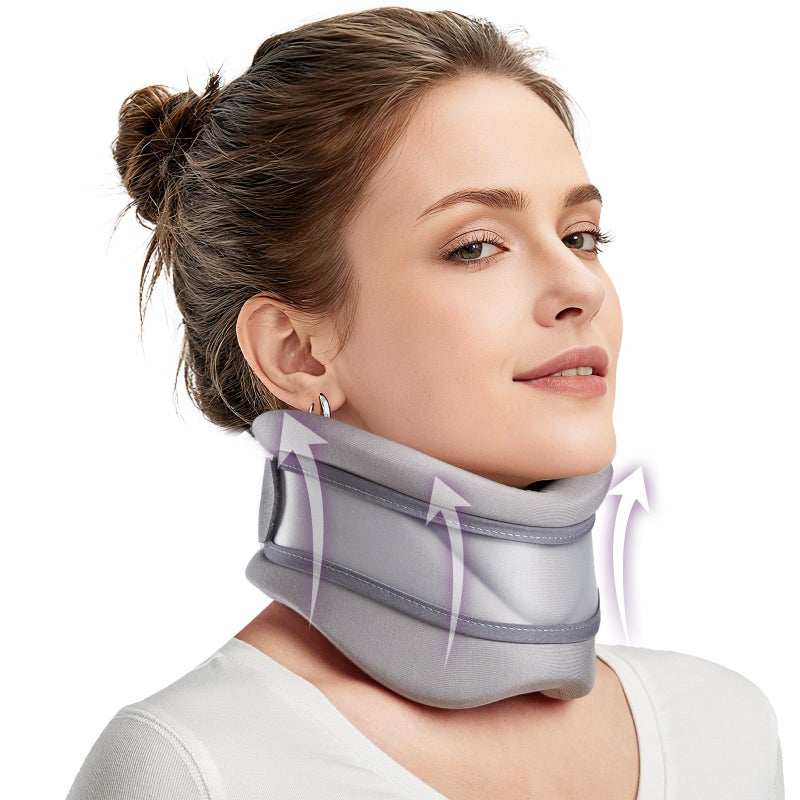 babaka Neck Brace for Neck Pain and Support, Soft neck brace cervical collar for Women & Men, Neck support with support Pad, neck braces for sleeping, Relieves Pain and Spine Pressure (L(15.3"-18.9")) - Image 1