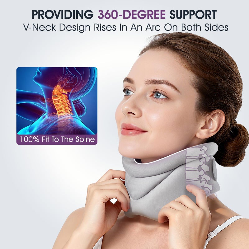 babaka Neck Brace for Neck Pain and Support, Soft neck brace cervical collar for Women & Men, Neck support with support Pad, neck braces for sleeping, Relieves Pain and Spine Pressure (L(15.3"-18.9")) - Image 4