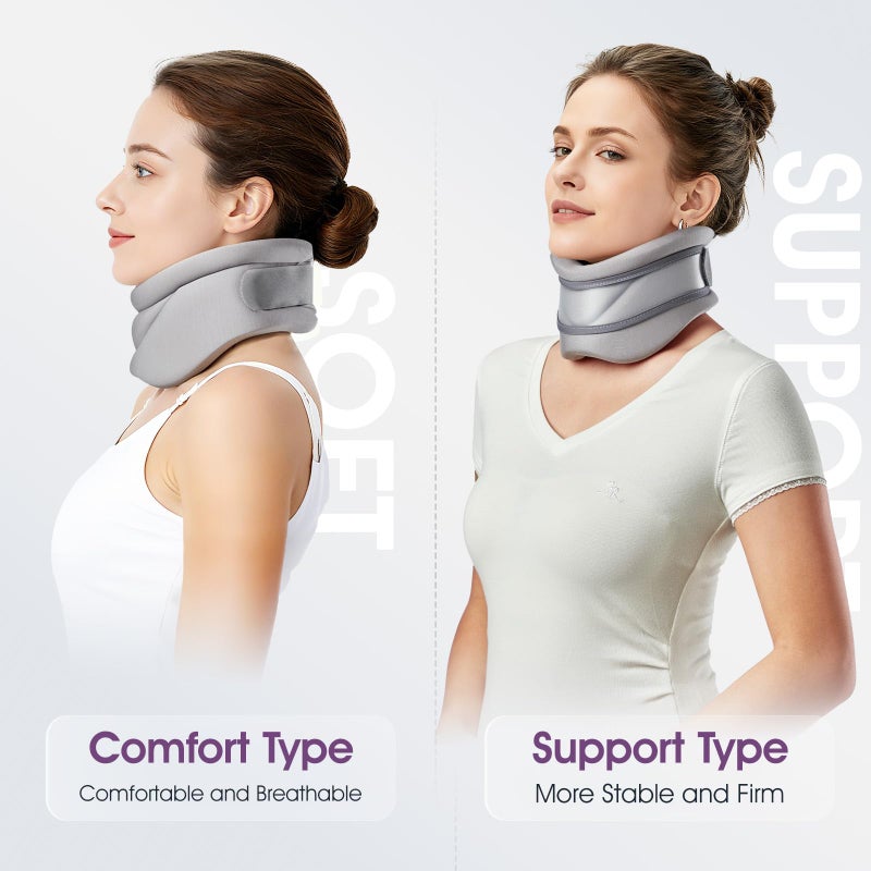 babaka Neck Brace for Neck Pain and Support, Soft neck brace cervical collar for Women & Men, Neck support with support Pad, neck braces for sleeping, Relieves Pain and Spine Pressure (L(15.3"-18.9")) - Image 3