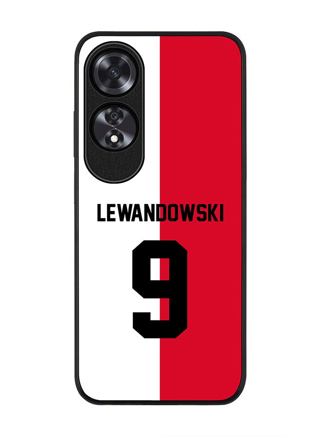 Stylizedd Rugged Black edge case for Oppo A60, Slim fit Soft Case Flexible Anti Drop TPU Gel Thin Cover - Football Team - Poland, Player Name - Lewandowski - Image 1