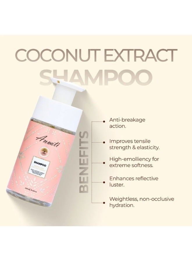 Anvati Coconut Extract Shampoo 250ml | Moisturizing & Nourishing Hair Shampoo for Dry, Damaged & Frizzy Hair | Deep Cleansing Formula for Soft, Smooth & Healthy-Looking Hair | Suitable for Daily Use - Image 4