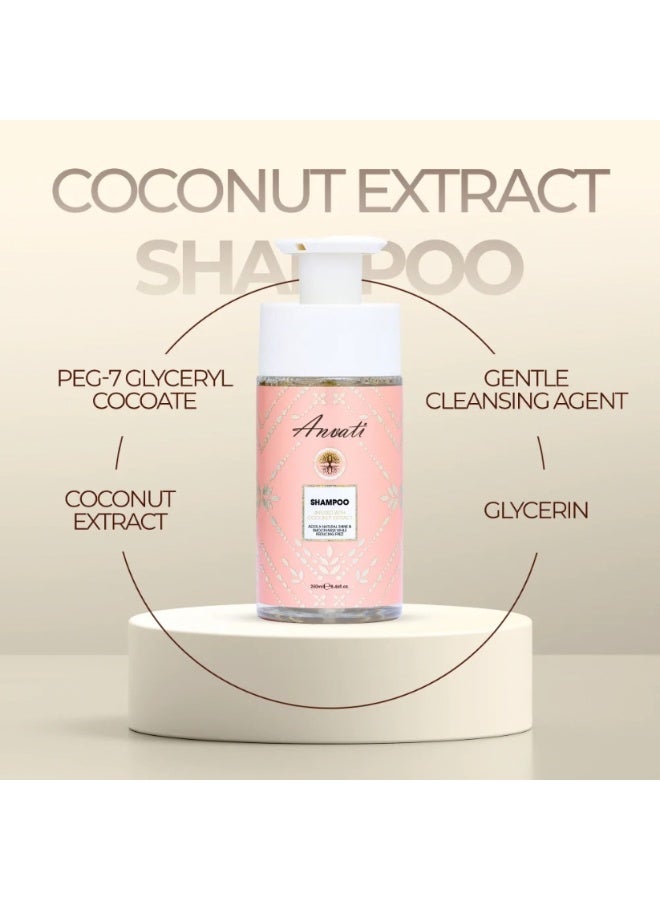 Anvati Coconut Extract Shampoo 250ml | Moisturizing & Nourishing Hair Shampoo for Dry, Damaged & Frizzy Hair | Deep Cleansing Formula for Soft, Smooth & Healthy-Looking Hair | Suitable for Daily Use - Image 5