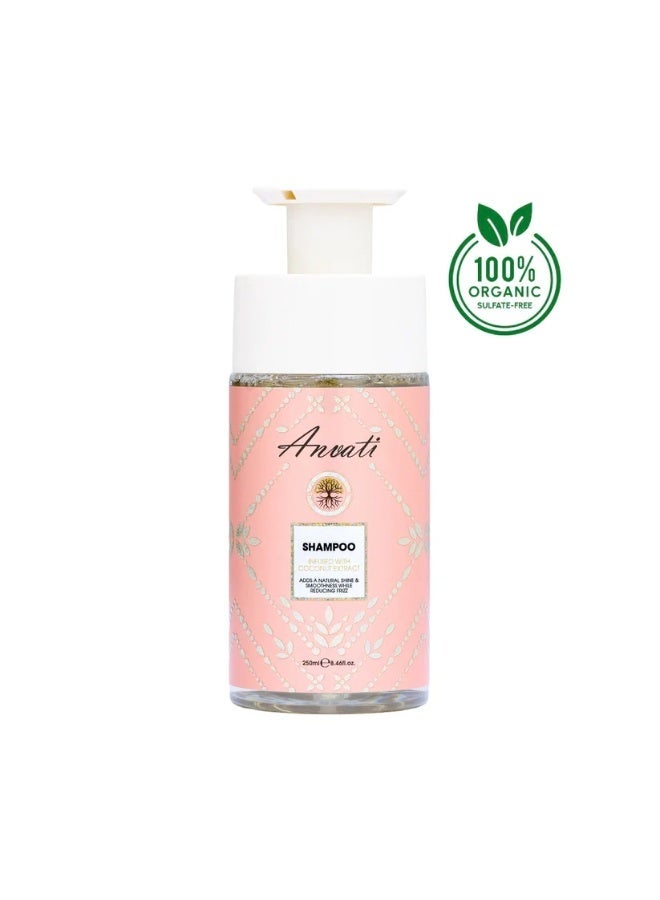 Anvati Coconut Extract Shampoo 250ml | Moisturizing & Nourishing Hair Shampoo for Dry, Damaged & Frizzy Hair | Deep Cleansing Formula for Soft, Smooth & Healthy-Looking Hair | Suitable for Daily Use - Image 1