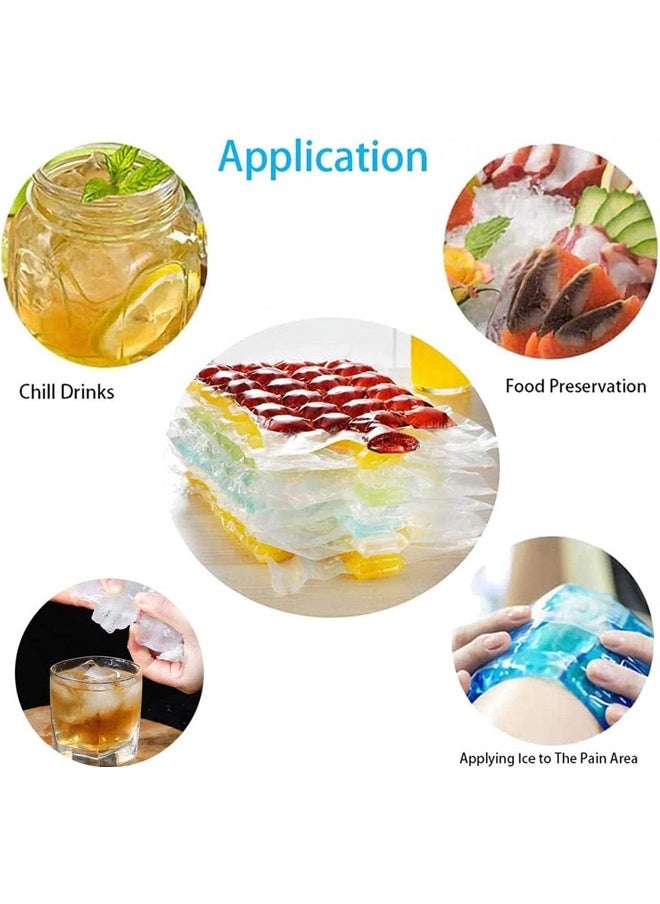 Generic - 50-Piece Disposable Ice Cube Plastic Bag Set Clear with Collapsible Silicone Funnel, Easy Disassemble and Stack Self-Sealing Ice Cube Trays for Freezing, DIY Ice Cooler Bag - Image 1