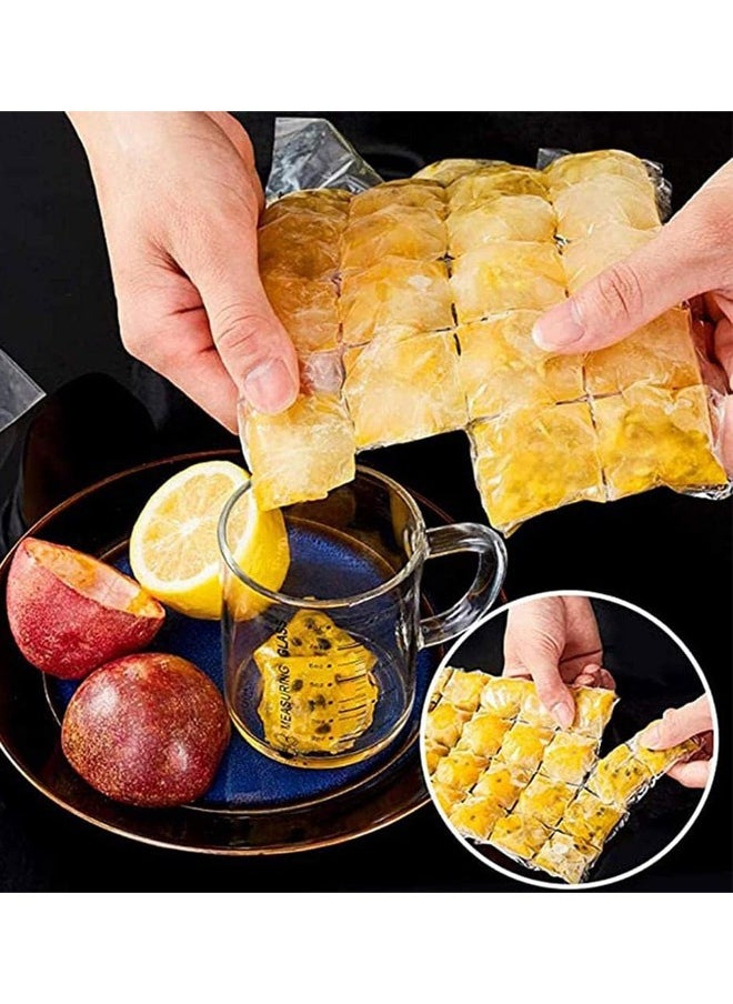 Generic - 50-Piece Disposable Ice Cube Plastic Bag Set Clear with Collapsible Silicone Funnel, Easy Disassemble and Stack Self-Sealing Ice Cube Trays for Freezing, DIY Ice Cooler Bag - Image 1