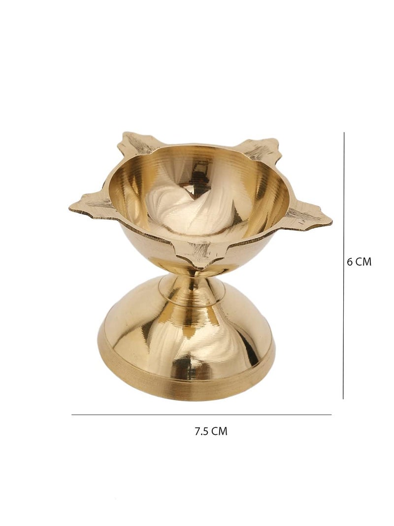 DreamKraft Brass Deepak Oil Lamp (Sized 2.25 inch Height, 120g,Gold ) Pack of 2 - Image 3