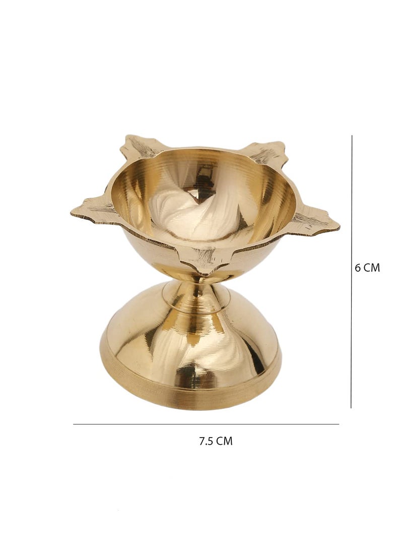 DreamKraft Brass Deepak Oil Lamp (Sized 2.25 inch Height, 120g,Gold ) Pack of 2 - Image 5