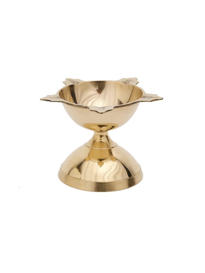 DreamKraft Brass Deepak Oil Lamp (Sized 2.25 inch Height, 120g,Gold ) Pack of 2 - Image 4
