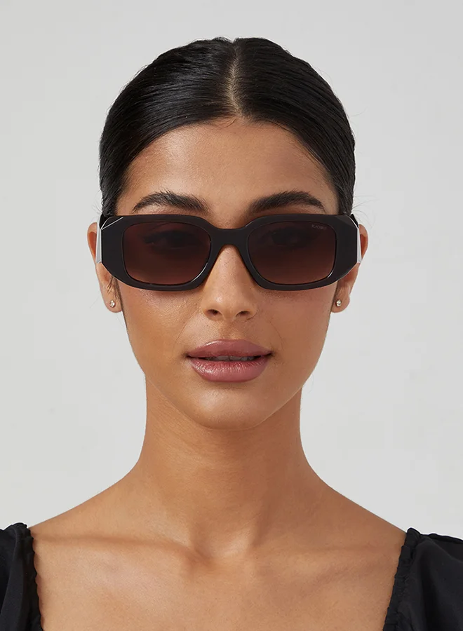 Blackout "BlackOut DELTA Women's Rectangle Sunglasses with UV400 Protection (Brown)"