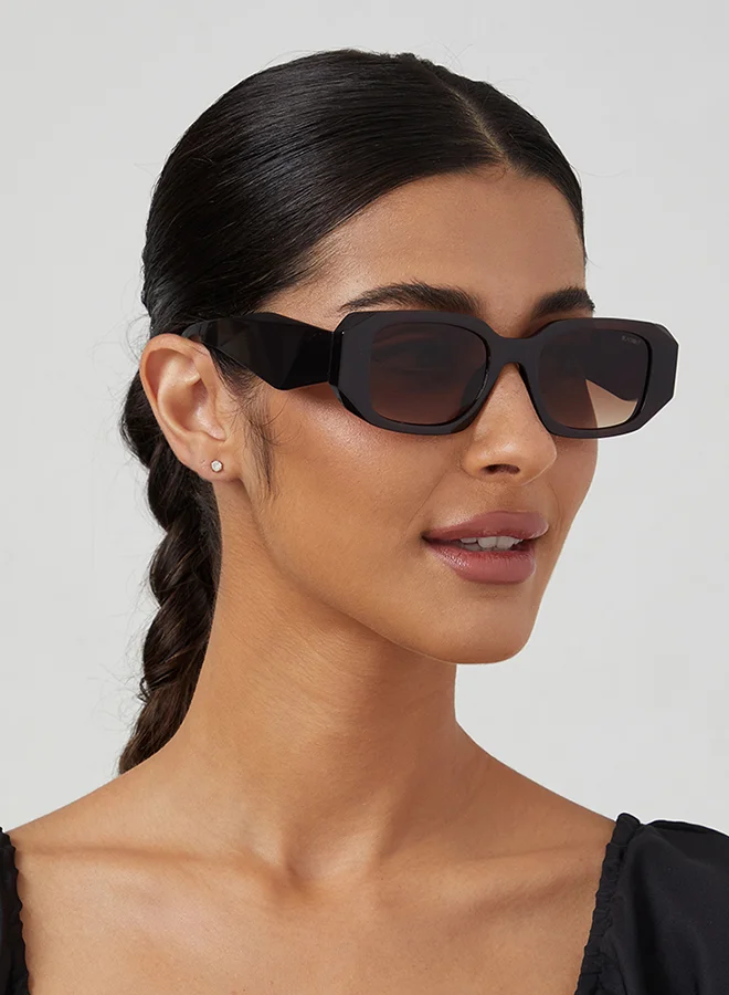 Blackout "BlackOut DELTA Women's Rectangle Sunglasses with UV400 Protection (Brown)"