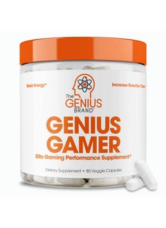 Genius Gamer Gaming Focus Supplement 80 Pills Elite Nootropic Performance Booster Boost Brain & Mental Clarity Reaction Time & Concentration Blue Light Support With Lutemax
