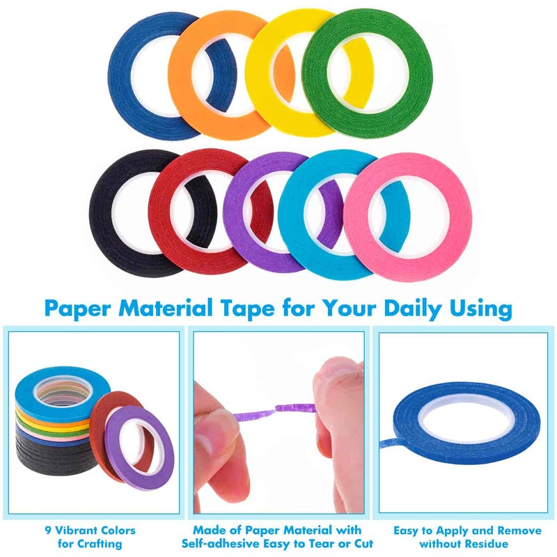 cridoz 15 Rolls 1/8 Whiteboard Thin Tape Pinstripe Art Tape Dry Erase Board Grid Tape Lines Pinstriping Electrical Marking Tape, Assorted Colors - Image 4