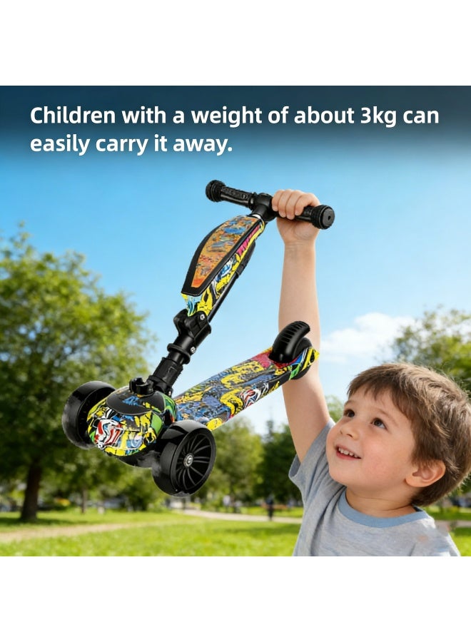 سانتين رايلي سكوتر ركل 3 في 1 للأطفال من عمر 3 إلى 8 سنوات، قابل لتعديل الارتفاع، قابل للطي، مقعد قابل للإزالة، 3 عجلات بإضاءة LED، أنشطة خارجية للأطفال الصغار من الأولاد والبنات - Image 2