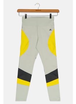 Adidas Kids Girl Sportswear Fit Training 7/8th Leggings, Mint Green/Yellow  - Image 1