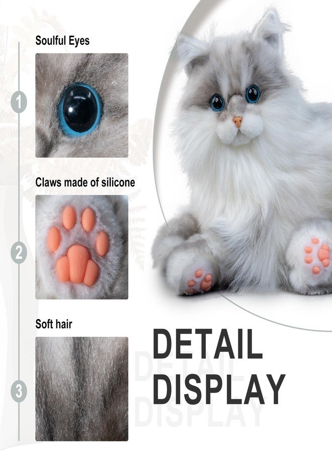 Chongker Weighted Stuffed Animals, Handmade Realistic Cat Plush Toy 3.3LBS, Lifelike Real Cat Size Companion Plush Doll - Image 3