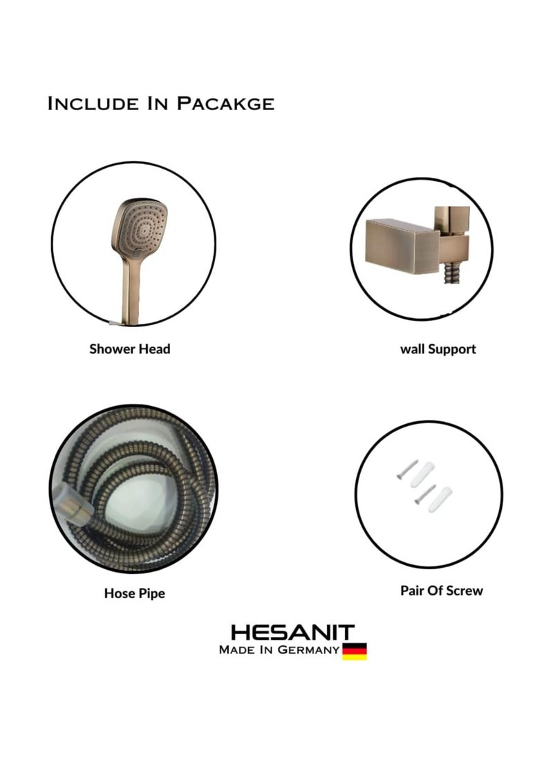 HESANIT HESANIT Infinity Bathroom Hand Shower With Pipe 150cm And Fittings - 7002HS CB  - Image 3
