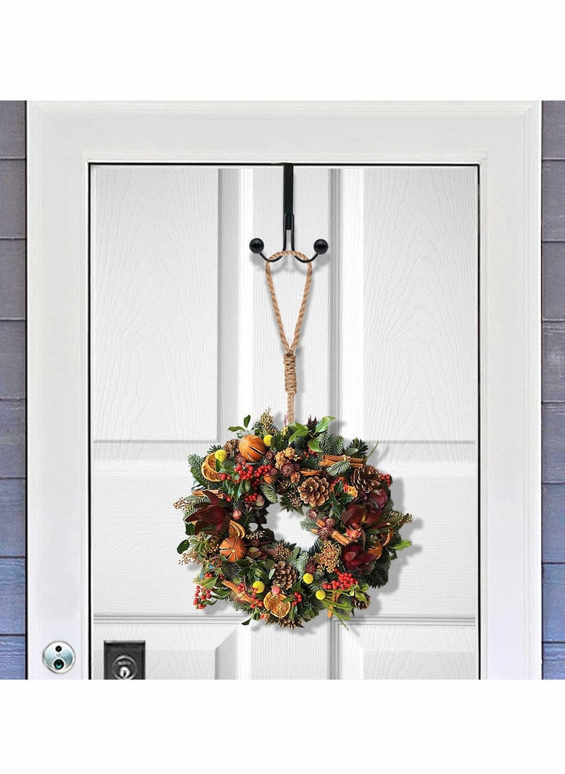 Over The Door Hooks for Clothes Metal Over The Door Hanger 2 Hooks Over Door Hooks for Hanging Coat Bag Robe Hat Scarf Black - Image 3