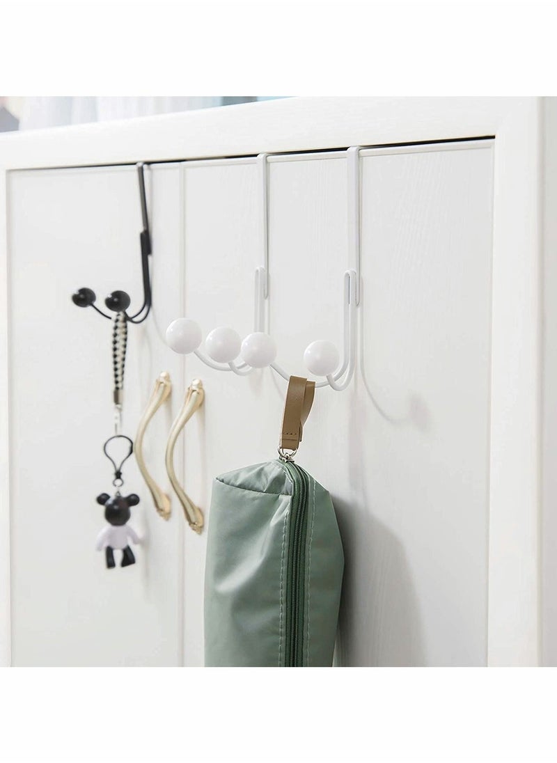 Over The Door Hooks for Clothes Metal Over The Door Hanger 2 Hooks Over Door Hooks for Hanging Coat Bag Robe Hat Scarf Black - Image 5