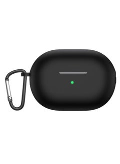 Generic Silicone Case Compatible with Huawei Freebuds Pro 4 2025 with Carabiner, Shockproof Slim Headphone Case, Soft Earphone Protective Cover Support Wireless Charging (Black) 