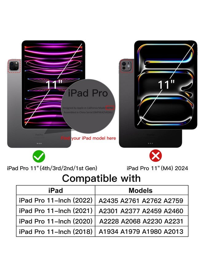 JETech Case for iPad Pro 11-Inch, 2022/2021/2020/2018 Model (4th/3rd/2nd/1st Generation), Compatible with Pencil, Cover Auto Wake/Sleep (Black) - Image 1