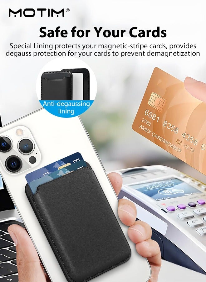 Motim 2 Pcs Iphone MagSafe Wallet Card Holder, Magnetic Leather Credit Card Holder Pocket for iPhone,  Slim Wallet for iPhone 16/15/14/13/12 Series, Not for 13/12 Mini - Image 5