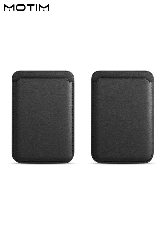 Motim 2 Pcs Iphone MagSafe Wallet Card Holder, Magnetic Leather Credit Card Holder Pocket for iPhone,  Slim Wallet for iPhone 16/15/14/13/12 Series, Not for 13/12 Mini - Image 2