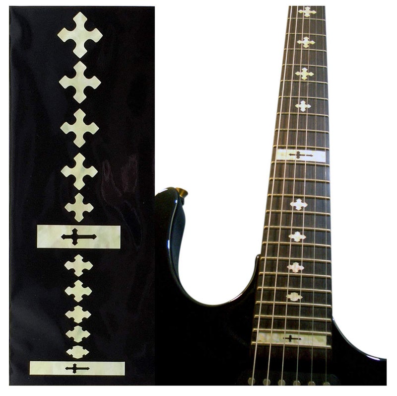Inlaystickers Jockomo Cross White Pearl Guitar Inlay Sticker - Image 5